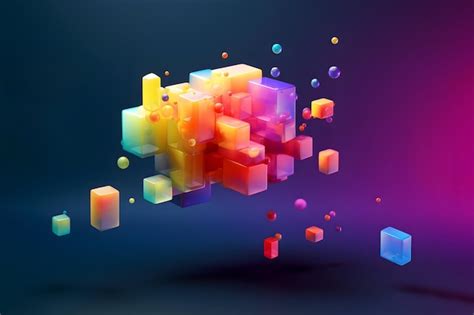 Premium AI Image | abstract background of translucent colorful cubes