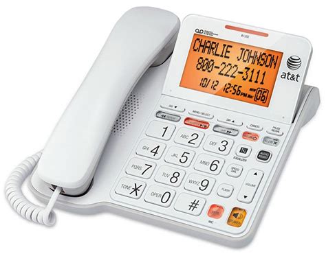 White Corded Phone With Big Buttons Digital Answering System With Extr ...