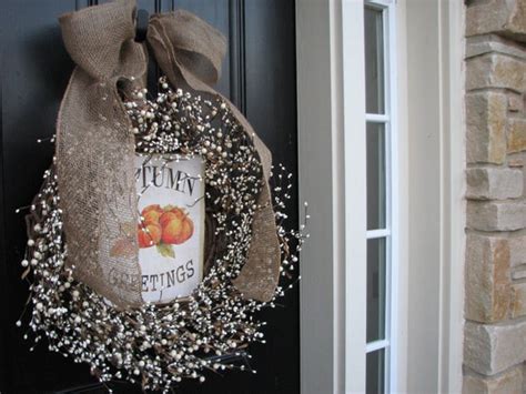 Shabby Chic Fall Wreaths Country Harvest Pumpkin Wreaths