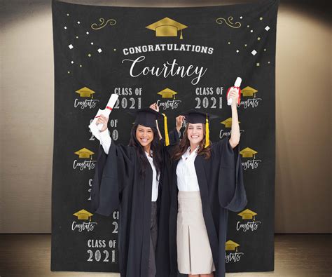 Buy Custom Graduation Photo Booth Backdrop Class Of 2021 Banner Online In India ...