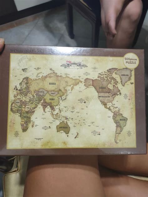 World Map - antique, 500 piece puzzle, Hobbies & Toys, Toys & Games on Carousell