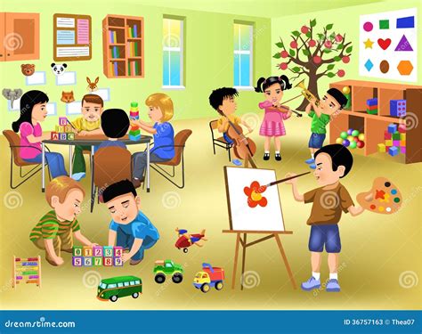 Activities Different Doing Kids Kindergarten Stock Illustrations – 136 Activities Different ...