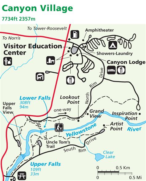 Yellowstone National Park Map: Canyon - AllTrips Most Visited National Parks, National Parks Map ...