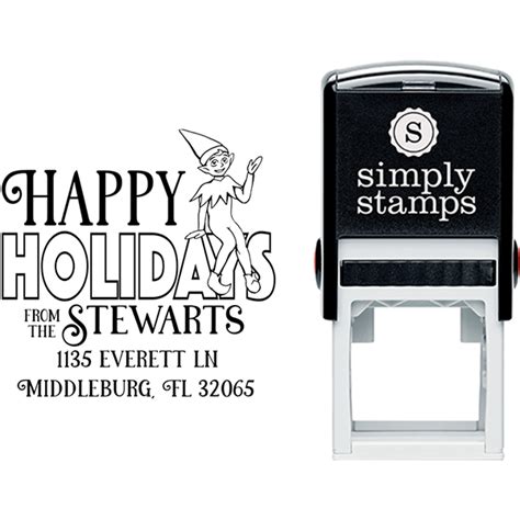 Cartoon Elf 1.5" Holiday Address Stamp - Simply Stamps