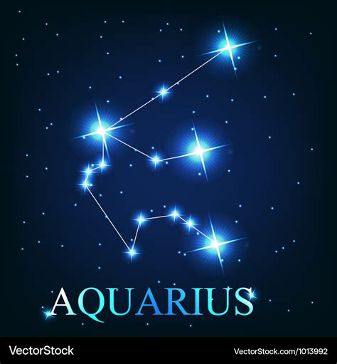 The aquarius zodiac sign of the beautiful bright Vector Image