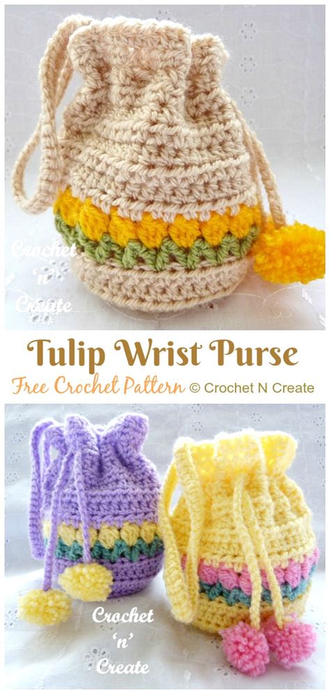 Crochet Drawstring Bags Free Patterns & DIY Tutorials