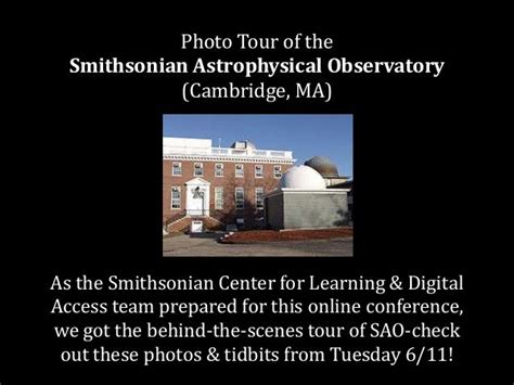 Photo Tour of the Smithsonian Astrophysical Observatory