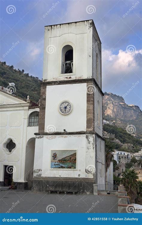 Old Church Tower with a Clock Tower Stock Photo - Image of coast, tower: 42851558