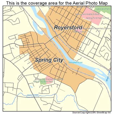 Aerial Photography Map of Spring City, PA Pennsylvania