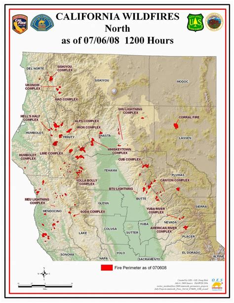 Map Of Current Fires In Northern California | Secretmuseum - Map Of ...