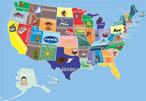 Kids United States Map Childrens Room Decor Childrens Art