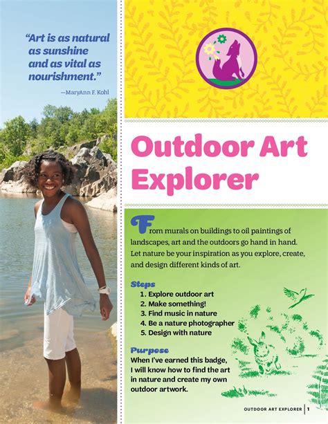 Girl Scout Junior Outdoor Art Explorer Badge Requirements - Page 1 ...