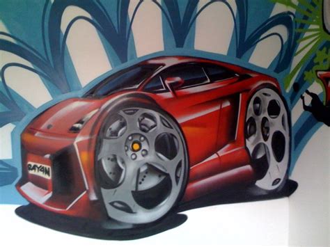 GRAFITY ART: Red Car Graffiti Wall