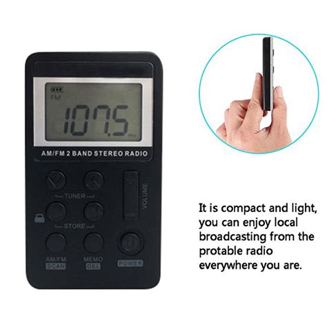 Mini Radio AM FM Pocket Portable Stereo Radio Tiny Digital Radio with Rechargeable Battery & LCD ...