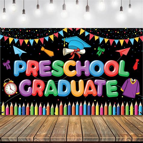 Buy KatchOn, Large Preschool Graduate Banner - 72x44 Inch | Preschool Graduation Backdrop ...