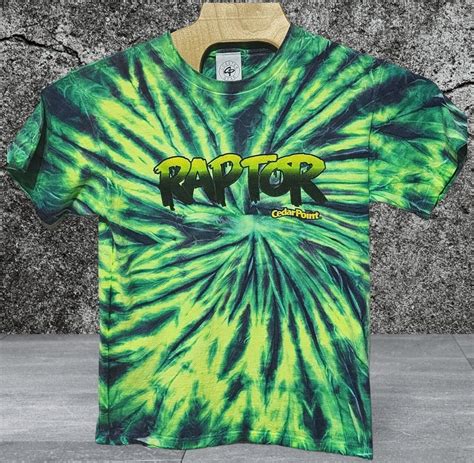 Men's Cedar Point Tie dye Raptor Roller Coaster T Shi… - Gem