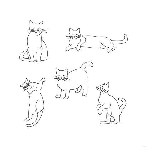 Cat Outline Vector in Illustrator, SVG, JPG, EPS, PNG - Download ...