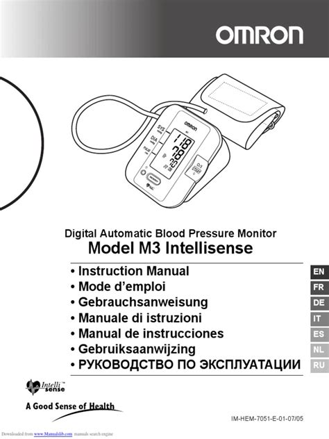 Omron M3 Intellisense (HEM-7051-E) Manual.pdf | Blood Pressure | Pulse