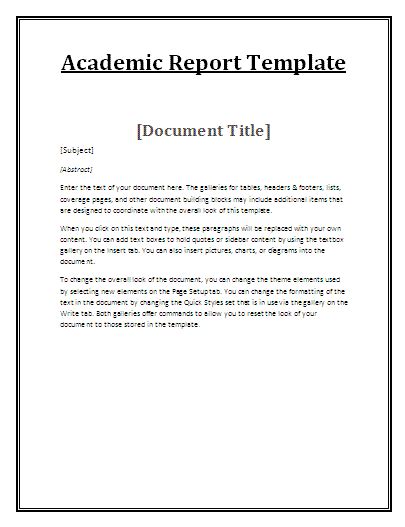 Academic Report Template | Free Report Templates