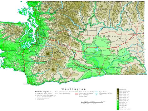 Washington Contour Map