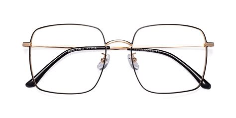 Black / Gold Grandpa Oversized Square Reading Glasses - Billie