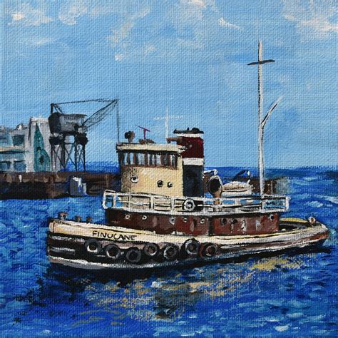 Tugboat Art Tugboat Print Tugboat Painting Boat Painting - Etsy