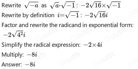 Solved: -2 sqrt(-16) [algebra]