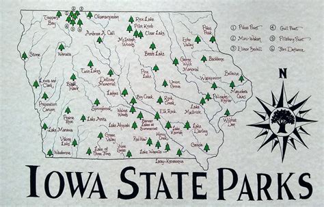 Iowa State Parks Map - Etsy