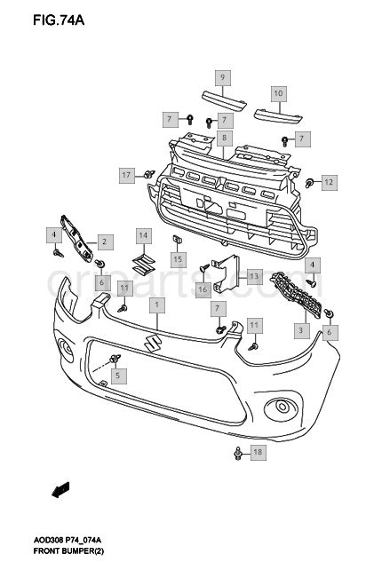 Front Bumper (Type 2) for Maruti Suzuki Alto 800 - Sumana Motor Stores