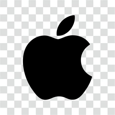 Black Apple Logo on Transparent Background