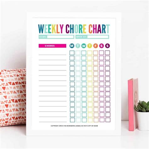 Cute & Colorful Free Customizable Chore Chart Printable - The ...