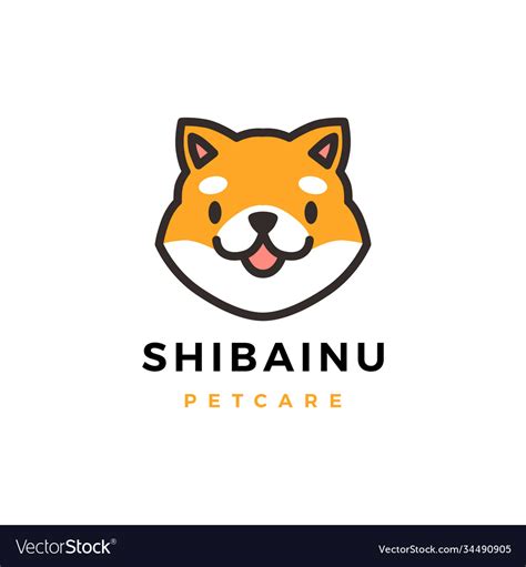 Shiba inu dog logo icon Royalty Free Vector Image