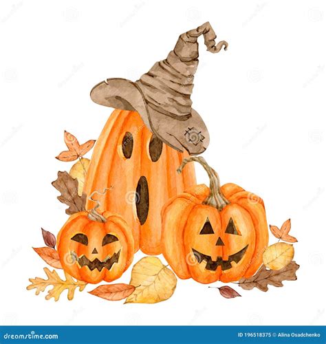 Watercolor Halloween Night Clipart Illustration Stock Illustration - Illustration of autumn ...