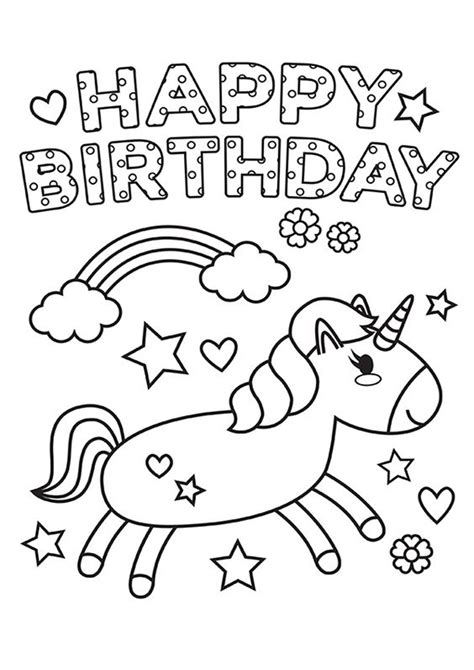 Colorable Printable Birthday Cards