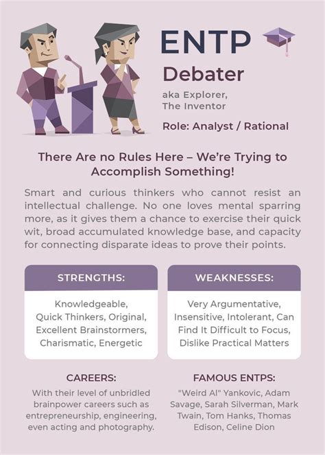 ENTP Personality (“The Debater”) | Entp personality type, Entp, Myers ...