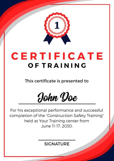 Training Certificate Sample