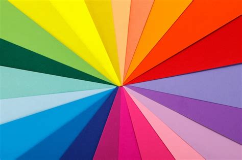 Premium Photo | Rainbow color palette. Sheets of different colored paper