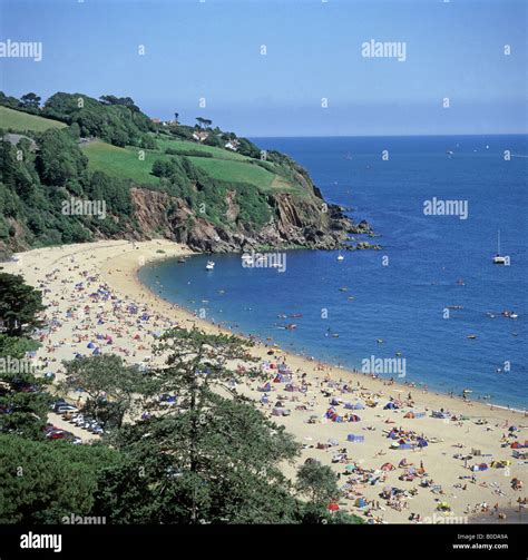 Beach scene with cliffs in Devon Stock Photo - Alamy