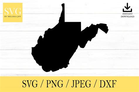 West Virginia SVG, State Svg, United States, Shape, Svg, Png, Dxf, Jpeg, Digital Download, Cut ...