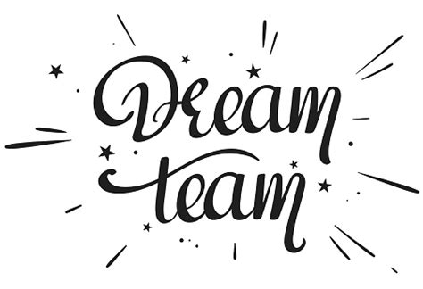 Dream Team Handwritten Text Stock Illustration - Download Image Now - Text, Printmaking ...