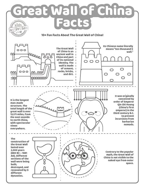 Facts About The Great Wall of China Coloring Pages | Kids Activities Blog