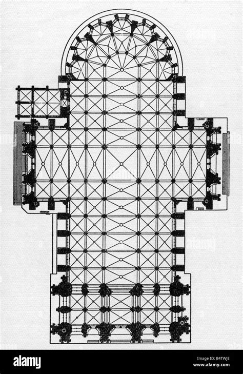 architecture, floor plans, Cologne Cathedral, built 1148 - 1880 Stock ...