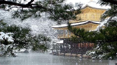 Kinkaku-ji Temple in winter, Kyoto Japan photo on Sunsurfer