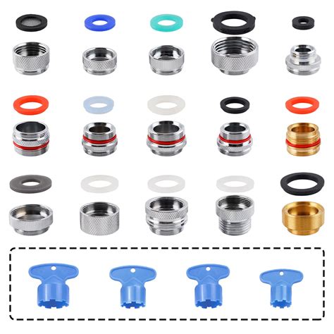 Snapklik.com : 18pcs Faucet Adapter Kit, Brass Faucet Aerator Adapter ...