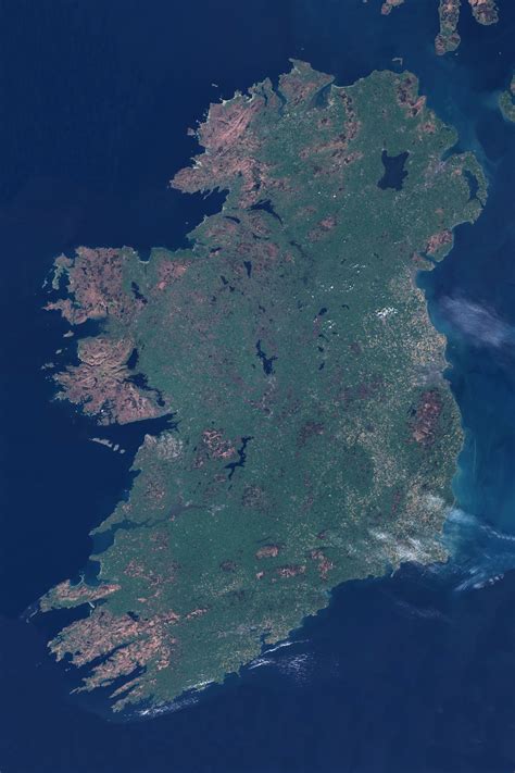 Ireland Satellite Imagery, Ireland From Space, Travel, Aerial Map, Map ...