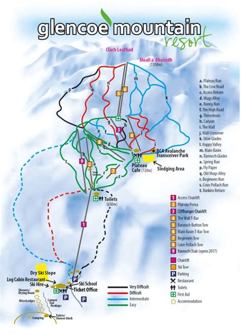 Glencoe, Scotland Ski Trail Map Free Download