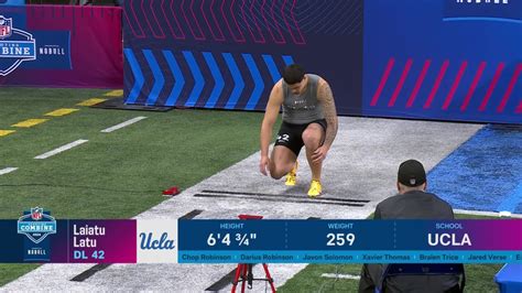 UCLA DL Laiatu Latu runs 40-yard dash | 2024 NFL Scouting Combine ...