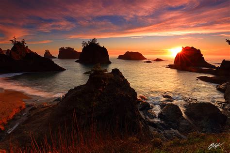 B173 Sunset from Secret Beach, Oregon Coast | Randall J Hodges Photography