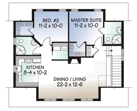 Traditional Style 2 Car Garage Apartment Plan Number 64902 with 2 Bed ...