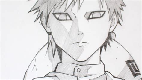 Drawing Gaara from Naruto Anime - Graphite - YouTube